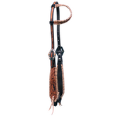 Sunflower One Ear Headstall Braided Border - Tan